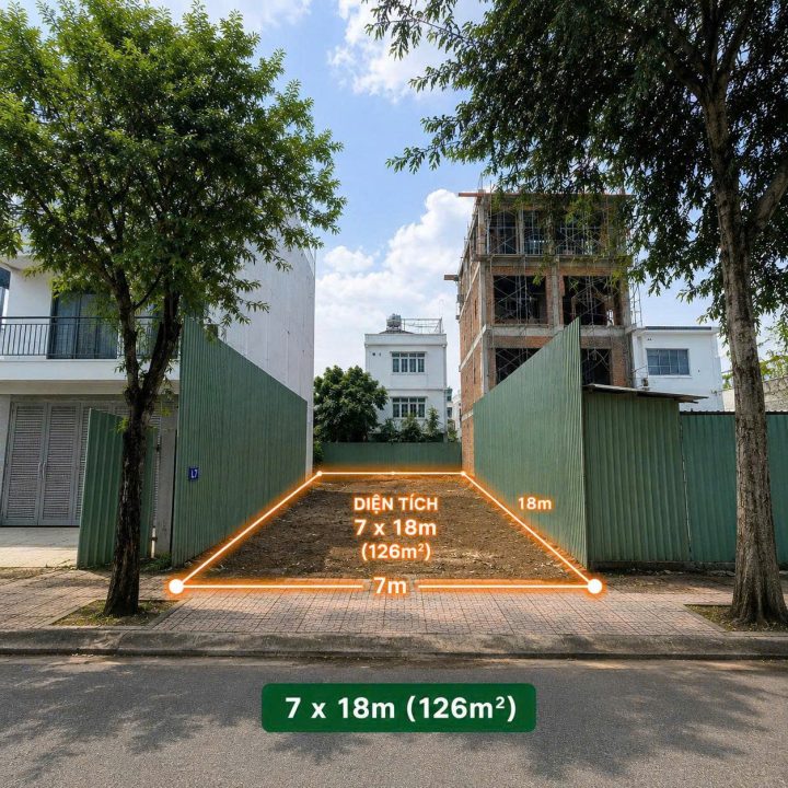 🔥 ĐẤT BIỆT THỰ SADECO VEN SÔNG – 7×18M | 126M² | GIÁ 22,68 TỶ -Quỹ đất đẹp trong khu dân cư cao cấp