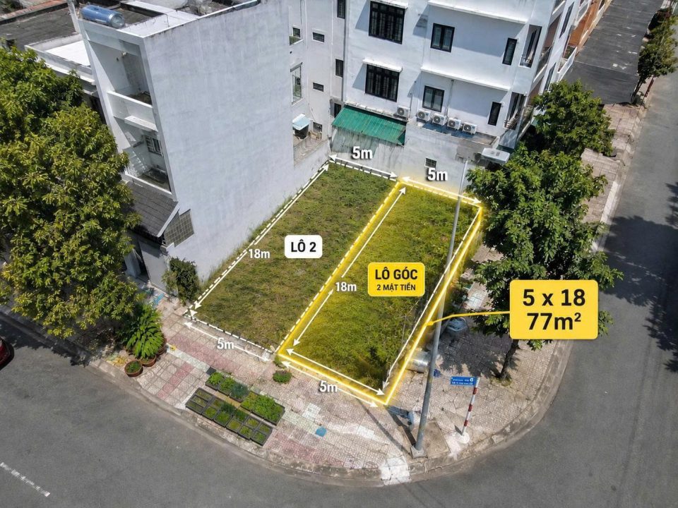 🍀 Bán Lô Đất Nền KDC Sadeco Ven Sông – Góc 2 Mặt Tiền Đường Số 7 – Diện Tích 5 x 18 , Giá 15,8 Tỷ