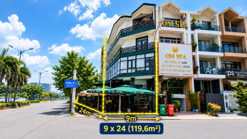 BÁN NHÀ PHỐ CĂN GÓC 2 MẶT TIỀN ĐẸP – HIM LAM KÊNH TẺ – QUẬN 7  – DIỆN TÍCH 119.6M² – GIÁ 38,7 TỶ