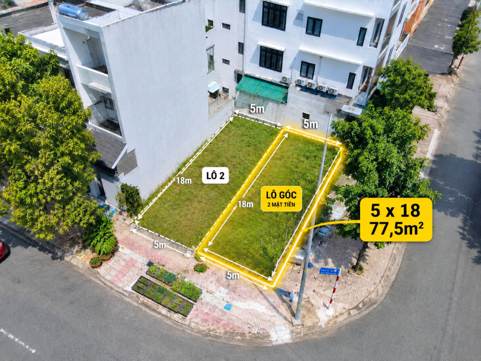 🍀 Bán Lô Đất Nền KDC Sadeco Ven Sông – Góc 2 Mặt Tiền Đường Số 7 – Diện Tích 5 x 18 , Giá 15,8 Tỷ