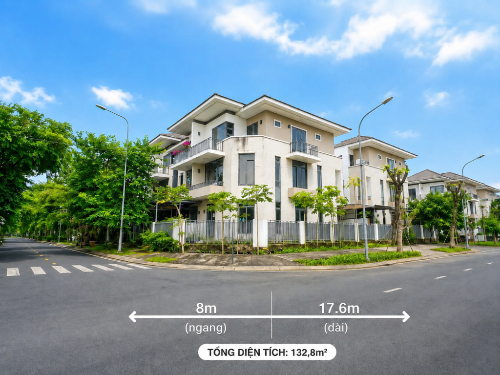 CĂN GÓC LAVILA – NHÀ THÔ ĐẸP, DIỆN TÍCH LỚN 8×17,6M GIÁ BÁN 18 TỶ