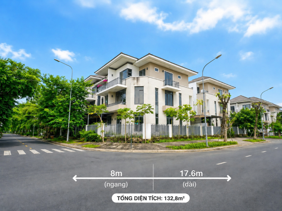 CĂN GÓC LAVILA – NHÀ THÔ ĐẸP, DIỆN TÍCH LỚN 8×17,6M GIÁ BÁN 18 TỶ