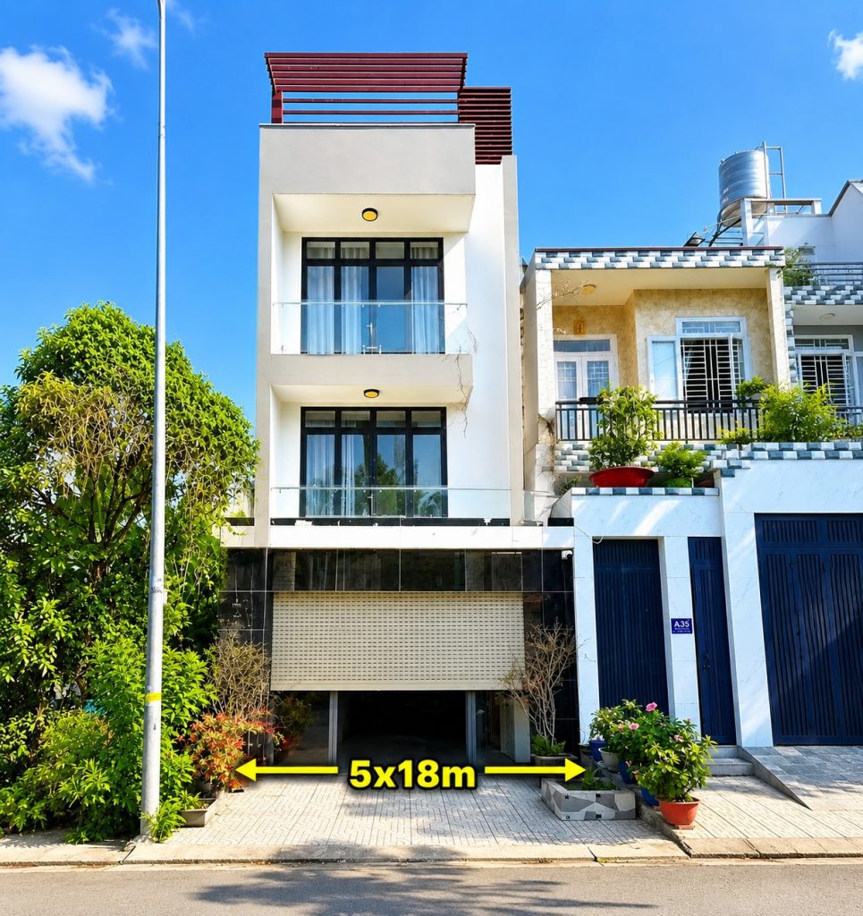 NHÀ PHỐ TĐC PHÚ MỸ – 5x18M, GIÁ 13 TỶ TL | VỊ TRÍ ĐẸP ĐỐI DIỆN SÔNG – CÔNG VIÊN