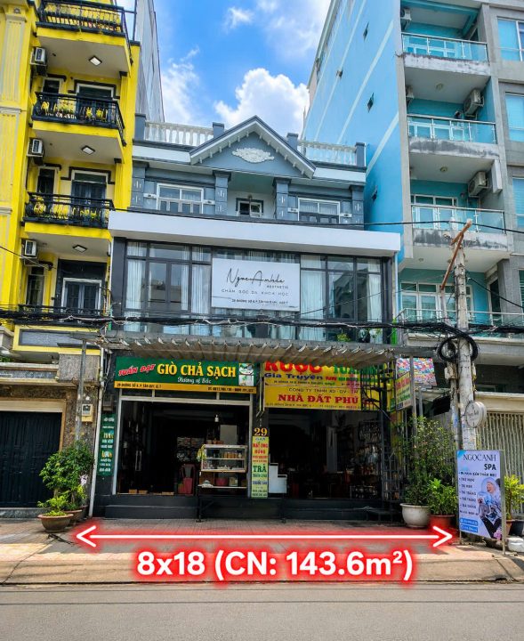 🔥 MẶT TIỀN KDC TÂN QUY – NGANG 8M HIẾM – 143,6M² – ĐANG KINH DOANH | 26,5 TỶ