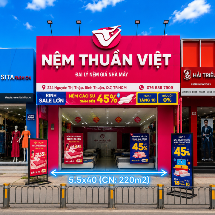 🔥 HÀNG ĐẦU TƯ MT NGUYỄN THỊ THẬP – 220M² ĐẤT – DÀI 40M – GPXD HẦM + 4 LẦU | 35 TỶ
