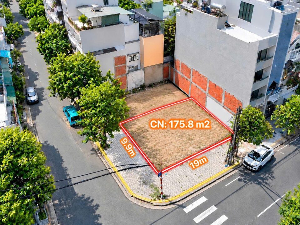 ĐẤT GÓC 2 MẶT TIỀN 175.8m² – GPXD HẦM + 7 LẦU – TIỀM NĂNG XÂY BUILDING – GIÁ 45 TỶ
